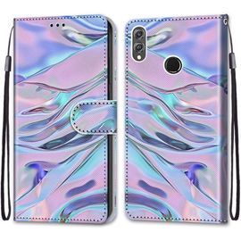 Coque Pour Huawei Honor 8x, Etui En Cuir Pu Portefeuille Housse Coque Avec 360 Degres Silicone Antichoc Protection Cover Cuir Pochette Magnetique Und Flip Bequille (Fluorescent)