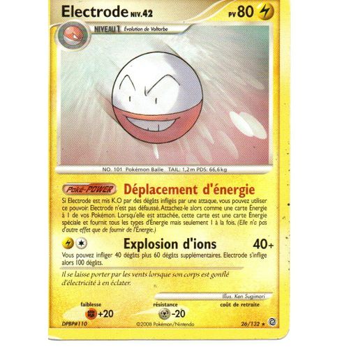 Pokémon Electrode 26/132* Rare De 2008 Version Française