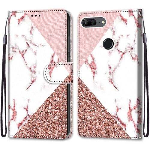 Coque Pour Huawei Honor 9 Lite, Etui En Cuir Pu Portefeuille Housse Coque Avec 360 Degres Silicone Antichoc Protection Cover Cuir Pochette Magnetique Und Flip Bequille (Marbre)