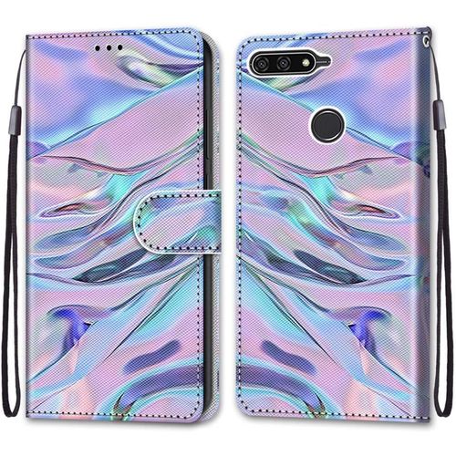 Coque Pour Huawei Y6 2018 / Honor 7a, Etui En Cuir Pu Portefeuille Housse Coque Avec 360 Degres Silicone Antichoc Protection Cover Cuir Pochette Magnetique Und Flip Bequille (Fluorescent)