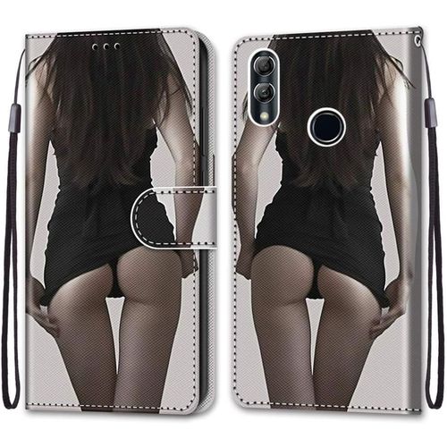 Coque Pour Huawei Honor 10 Lite, Etui En Cuir Pu Portefeuille Housse Coque Avec 360 Degres Silicone Antichoc Protection Cover Cuir Pochette Magnetique Und Flip Bequille (Fille Sexy)