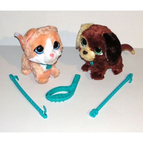Lot De Peluche Interactive Furreal Friends Le Chat Et Le Chien Avec Une Seule Laisse Hasbro