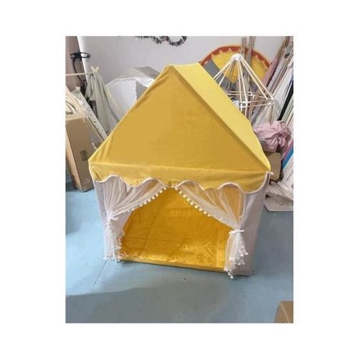 Costway Tente De Jeu Pour 4 Enfants, Cabane Avec Tapis Lavable Intérieur / Extérieur 120 X 105 X 140 Cm (L X L X H ) Jaune