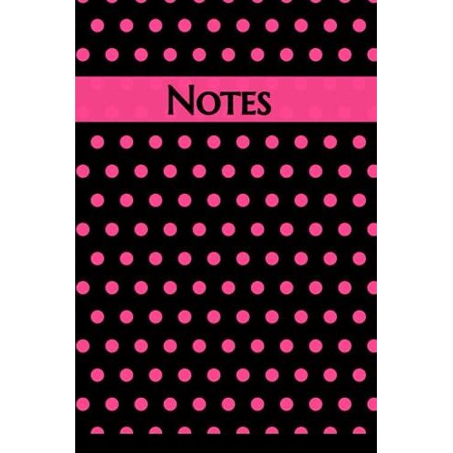 6x9 Black And Pink Polka Dot Print Fashion Journal And Notebook: 120 Pages, College-Ruled, Glossy Cover