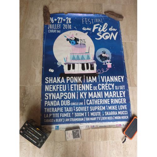 Poster Affiche Concert Festival Au Fil Du Son 2018 - 99x68.5 Cm