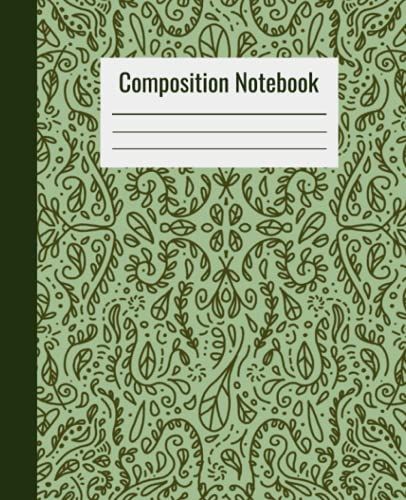 Composition Notebook: Wide Ruled Paper Notebook Journal | 200 Pages | Nifty Wide Blank Lined Workbook For Teens Kids Students Home School College: Vines Leaves Green Plant Pattern