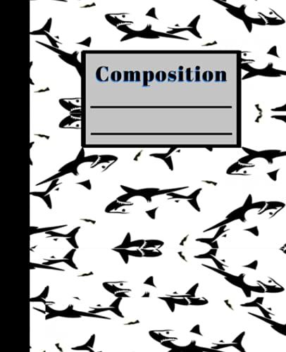 Composition Notebook: Shark Theme School Notebook: 100 Pages | Wide Ruled | 7.5"X9.25" |Shark Theme | Back To School