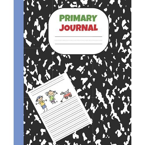 Primary Journal: Black Marble, 7.5 X 9.25, 100 Pages, Draw And Write Journal, Grades K-2 (Primary Story Journal)