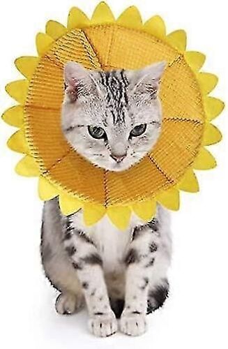 Colliers Anti-Morsures Pour Chiens Pour Chats Protection Réglable Collier De Récupération De Cône Confortable Pour Chiens Et Chats Avec Motif De Tournesol Mignon Jaune(S)