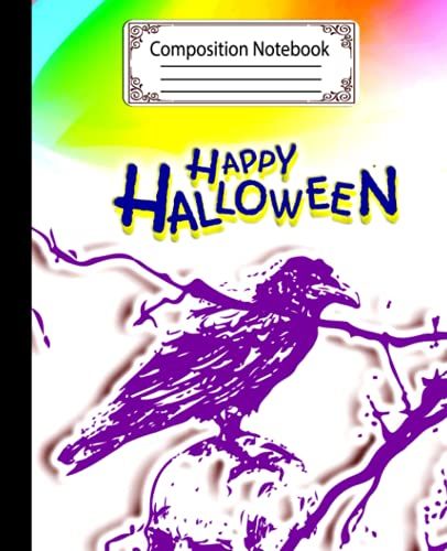 Composition Notebook: Wide Ruled White Writing Story Paper Notebook Journal Diary Blank Lined Blank Pages Workbook Homework For Home School College ... Halloween Color Cover Designs Wide-Ruled