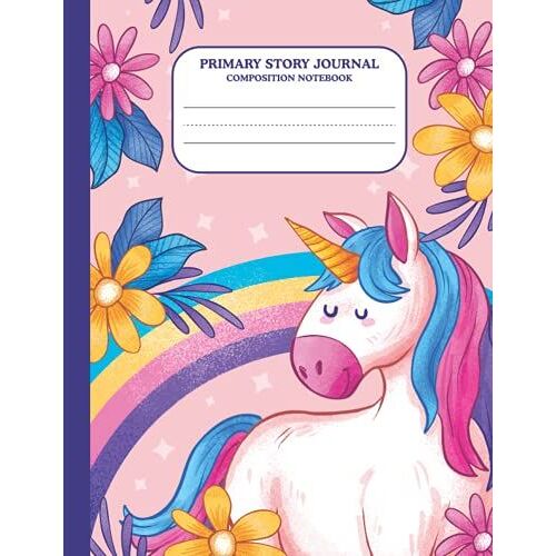 Cute Unicorn Primary Composition Notebook With Picture Space - Story Journal For Grades K-2 - 110 Pages 8.5" X 11": To Draw And Write Story, Perfect Gift For... Kids