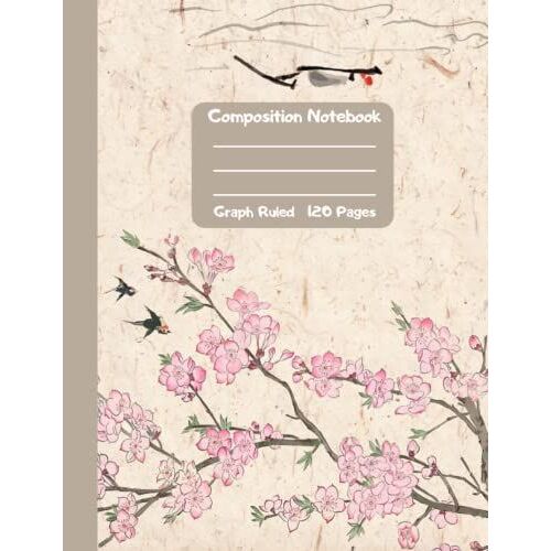 Composition Notebook: Graph Ruled Paper Notebook Journal 8.5 X 11 , Antiquity Ink Traditional Chinese Painting Light Color , Quad Ruled , Workbook For ... Students 120 Pages (Graph Paper Notebooks)