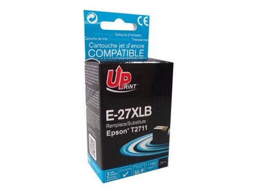 UPrint E-27XLB - 23 ml - noir - compatible - cartouche d'encre (alternative pour : Epson T2711) - pour Epson WorkForce WF-3620DWF, WF-3640DTWF, WF-7110DTW, WF-7610DWF, WF-7620, WF-7620DTWF