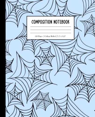 Composition Notebook: Halloween Purple Cobweb Pattern Notebook. 120 7.5 X 9.25. Halloween Gift For Students, Teens And Kids