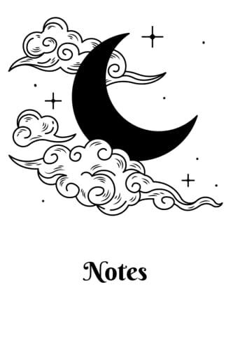 Notes: Black And White Moon Clouds Notebook Writing Pad