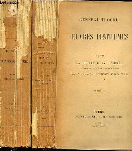 Oeuvres Posthumes En 2 Tomes : Tome 1 (Le Siege De Paris / Oeuvre Posthume Ecrite De 1878 A 1890) + Tome 2 (La Societe, L'etat, L'armee / Oeuvre Posthume Ecrite De 1874 A 1890 / Suivi D'un ...