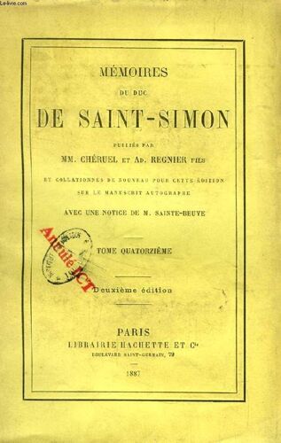 Memoires Du Duc De Saint-Simon, Tome Xiv