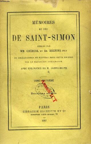 Memoires Du Duc De Saint-Simon, Tome Ix