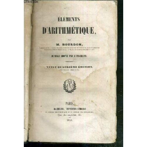 Elements D'arithmetique - 24eme Edition.