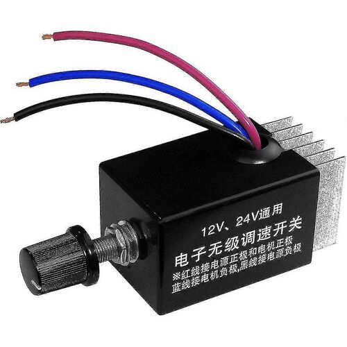 1pc Régulateur de vitesse du moteur DC 12V / 24V 10 A Commutateur de contrôleur de vitesse de moteur pour chauffe-ventilateur de camion de voiture Co