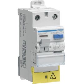 Interrupteur différentiel 1P+N 25A 30mA - HAGER : CDC125F