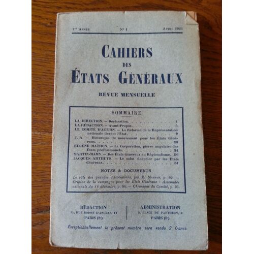 Cahiers Des États Généraux