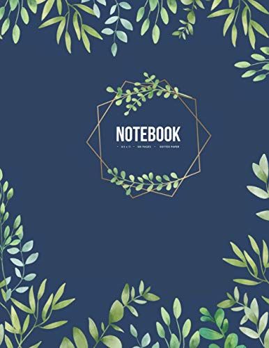 Notebook Dotted Paper Composition With Floral Cover Journal: With Dot Pages Paper For School Girls And Boys Diary Subject Daily & School Writing