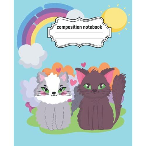 Composition Notebook: College Ruled | Kitty Cat And Funny Kitten | Back To School Composition Book For Teachers, Students, Kids, Boys And Girls