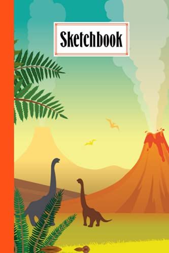 Sketchbook: White Pages For Painting, Drawing, Writing, Sketching And Doodling, 120 Pages, Size 6" X 9" | Dinosaur Cover By Nick Gregory