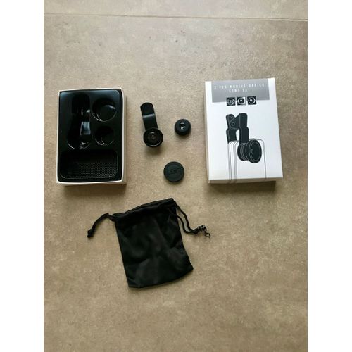 Objectif à clip fisheye macro grand angle pour téléphone 3 en 1