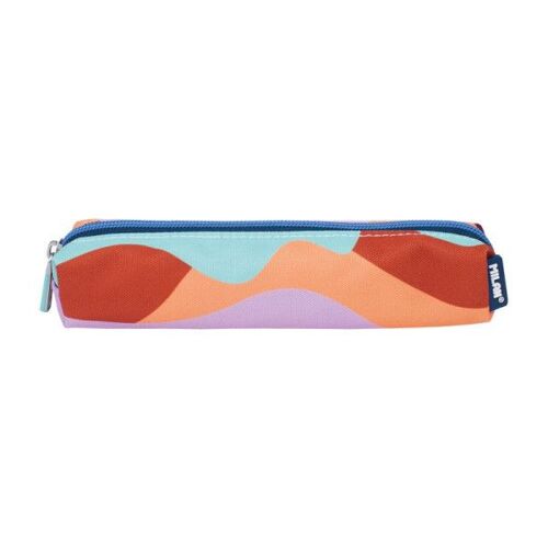 Petite Trousse - Scolaire - Ronde - Motifs Colorés - 20,5x4,5x5cm - Fermeture Éclair