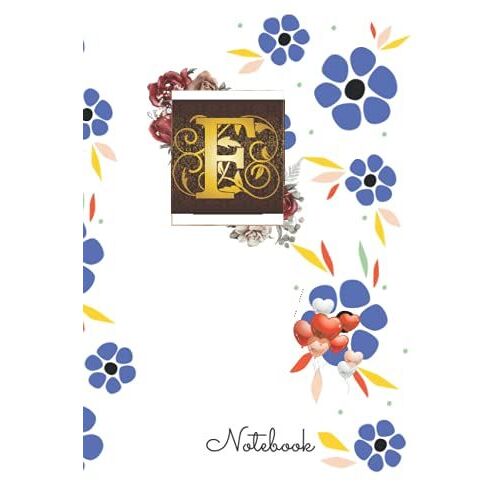 Notebook: Luxury Initial Monogram Letter A Notebook. Gold Floral Design Lined Journal & Diary For Writing & Notes For Kids,Girls And Women 110 Pages , Size 6x9 Inches