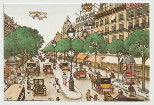 Carte Postale André Duranton, Paris, Boulevard Des Italiens, 1987, Galerie Naiv'art