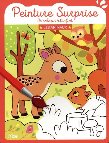 Peinture Surprise Je Colorie À L'infini - Les Animaux, Avec 1 Pinceau