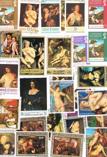 Titien 25 Timbres Differents Obliteres