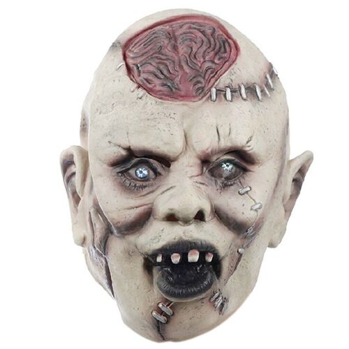 Masque D'horreur D'halloween, Couvre-Chef En Latex, Jouets De Farces De Maison Hantée, Accessoires De Tête Sanglante, Casque De Visage Effrayant Et Délicat