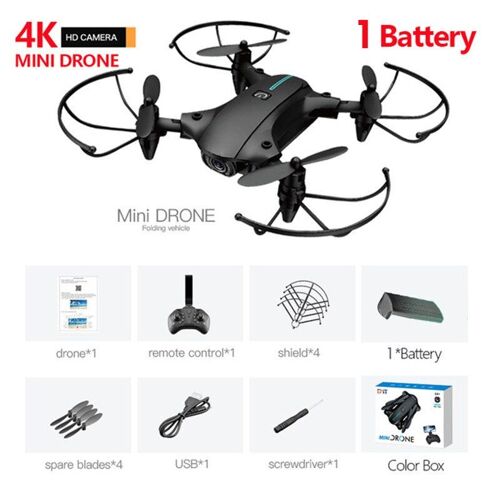 Mini Drone Wifi Fpv 4k Caméra Hd H2 Rc Professionnel, Hélicoptère, Maintien D'altitude, Transmission En Temps Réel, Quadricoptère Pliable Rc