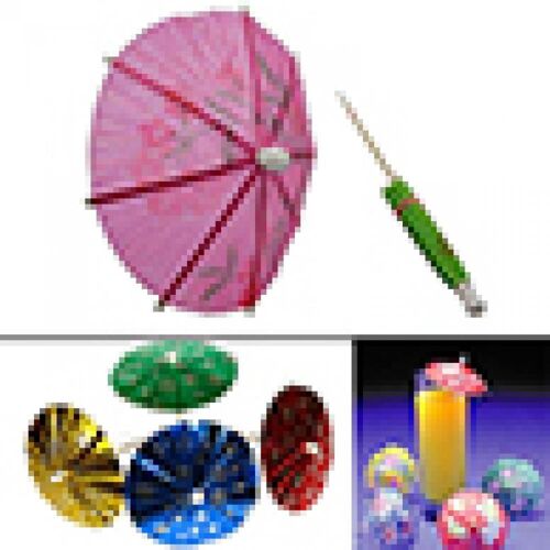 Mini Parapluies En Papier Pour Cocktail, 50 Pièces, Bâtonnets De Fête De Mariage, Pour Boissons