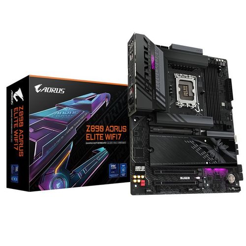 GIGABYTE Z890 AORUS ELITE WIFI7 Scheda Madre - Supporta CPU Intel Core Ultra (Serie 2), VRM a 16+1+2 fasi, fino a 8800MHz DDR5 (OC), 1xPCIe 5.0 + 3xPCIe 4.0, Wi-Fi 7, LAN 2.5GbE, Thunderbolt 4