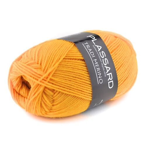 Laine Pull Tradi-Merino Plassard 43 Jaune Moutarde