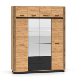 Armoire 4 Portes 2 Tiroirs Extension Stratifiés Beige
