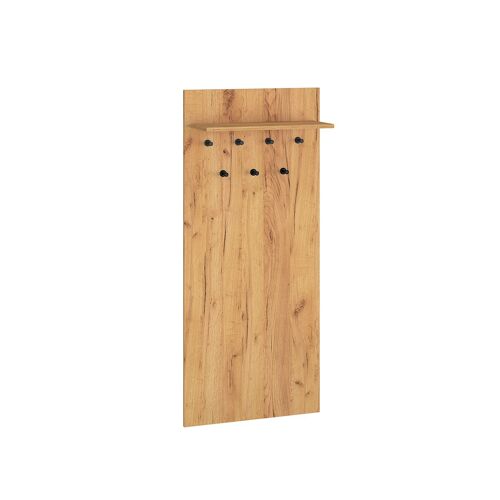 Porte-manteau mural 7 patères 1 étagère stratifiés beige