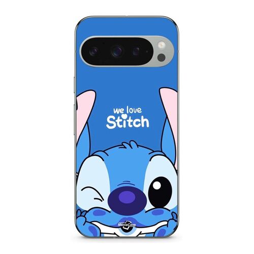 Coque Google Pixel 9 Pro Xl Stitch Cute Ohana Stitch Bleu Front Bleu