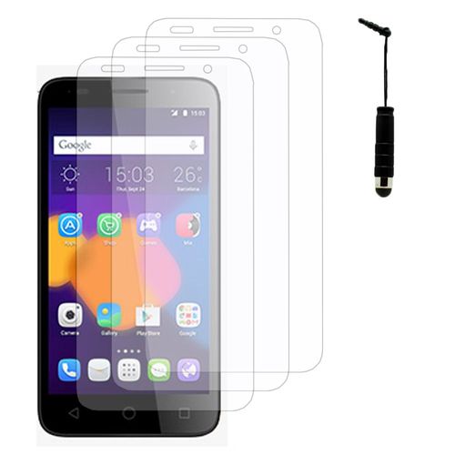 Lot / Pack De 3 Films Pour Alcatel Pixi 3 (4.5) 4.5" Protection D'écran Clear Transparent + Mini Stylet