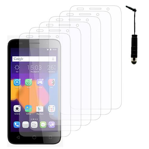 Lot / Pack De 6 Films Pour Alcatel Pixi 3 (4.5) 4.5" Protection D'écran Clear Transparent + Mini Stylet