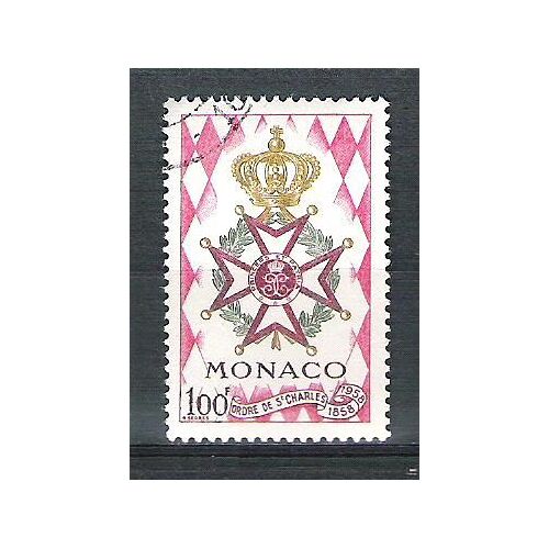 Monaco, 1958, Centenaire De L'ordre De Saint-Charles, N°490, Oblitéré.