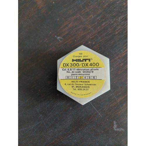 BOITE DE 100 CHARGES PROPULSIVES HILTI DX 33 / DX 400 JAUNE MOYENNE CALIBRE 6.8/11