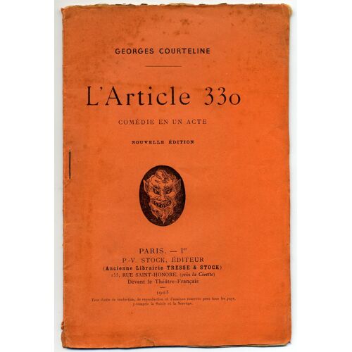L'article 330. Comédie En Un Acte. Nouvelle Edition.