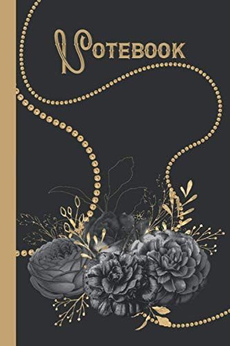 Steampunk Notebook: A Steampunk Notepad With A Gold Beads And Black Roses Wide Rule Composition Notebook