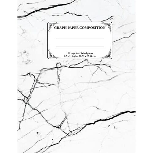 Graph Paper Ruled 1, 5 And 10mm Squares A4: Centimeter & Millimeter Paper For Technical Drawing For Architects, Engineers & Designers Mathematics ... & Designer) Marble Black Texture Cover